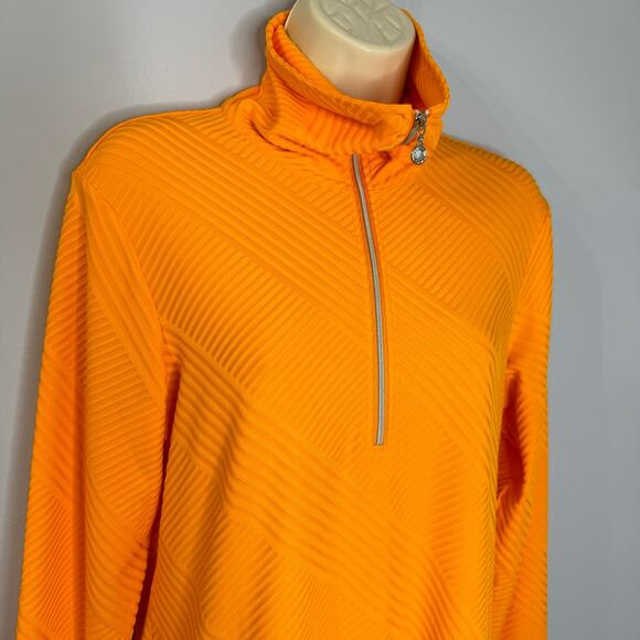 Daily Sports Floy Candied Long Sleeve Roll Neck 1/4 Zip Golf Top Orange Medium - Picture 3 of 12